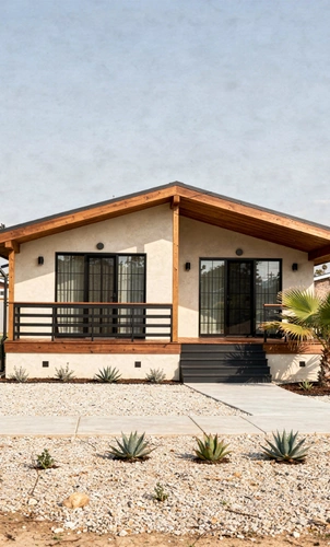 Stylish single story accessory dwelling unit built in Los Angeles by LA DREAM ADU with landscaped front yard