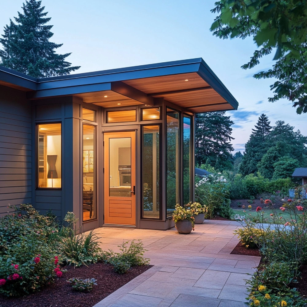 Modern luxury backyard ADU in Los Angeles designed and built by LA DREAM ADU with large glass windows