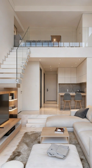 Modern ADU interior design with loft layout completed in Los Angeles by LA DREAM ADU